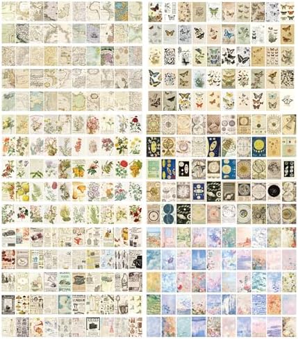 6 Sets 300 Pcs Washi Stickers Set Vintage Aesthetic Sticker Book for Journaling Decorative Scrapbook Floral Paper Sticker Kit for Scrapbooking, Bullet Journal, Art Craft Gifts, Notebook Making - Image 2