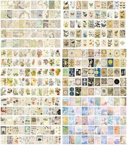6 Sets 300 Pcs Washi Stickers Set Vintage Aesthetic Sticker Book for Journaling Decorative Scrapbook Floral Paper Sticker Kit for Scrapbooking, Bullet Journal, Art Craft Gifts, Notebook Making - Image 2