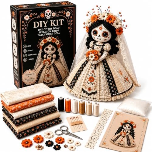 Day of the Dead Patchwork Doll DIY Sewing Kit for Adults，Color-C by Unknown