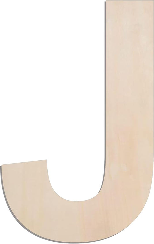 MGTECH 12 Inch Large Wooden Letter J, 1/4 in Thick Big Wood Letter for Crafts and Wall Decor