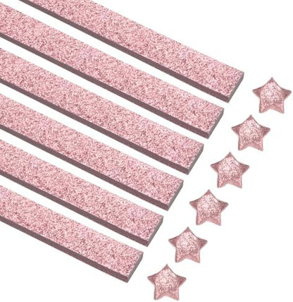 MECCANIXITY 360 Sheets Origami Paper Glitter Stars Papers Rose Gold Fold Paper for Beginner Arts Crafts Projects,0.4 x 9.3 Inch by MECCANIXITY