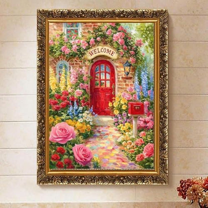 Welcome Flower Paint by Numbers Kit for Adults Framed Canvas, Frameworkless - Image 6