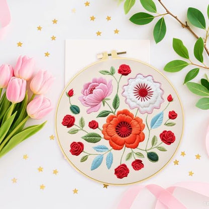 ORIGACH 4 Pack Floral Embroidery Kits for Beginners - Image 4
