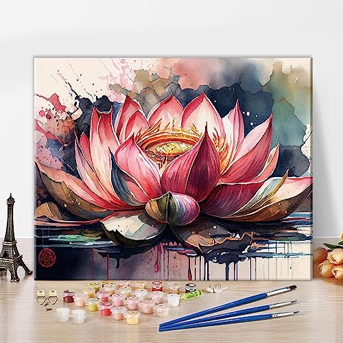 TUMOVO Colorful Abstract Lotus Paint by Numbers Craft Kit for Adults by TUMOVO