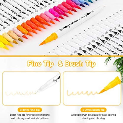 Caliart 72 Colors Double Tip Brush Pen Art Markers for Adult Coloring Books - Image 4