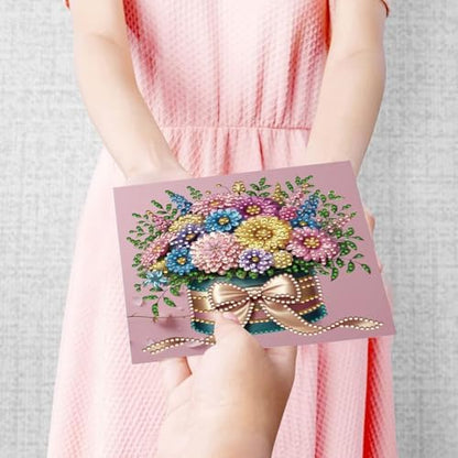 6 Packs Diamond Painting Greeting Cards Kits for Adults, Diamond Art Holiday Card with Envelopes, DIY Card Making Kits for Birthday Valentine's Day Mother's Day Thanksgiving (Bouquet) - Image 5