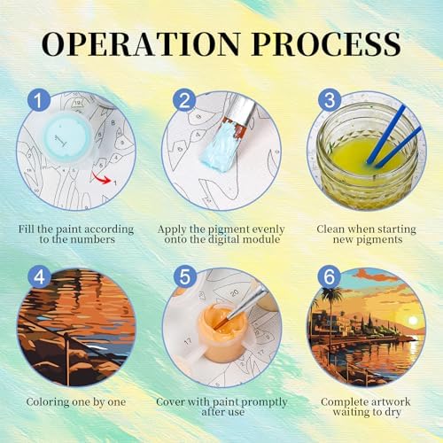 Paint by Numbers Kit for Adults, Sunset DIY Painting Kit, 16x20 Inch - Image 5