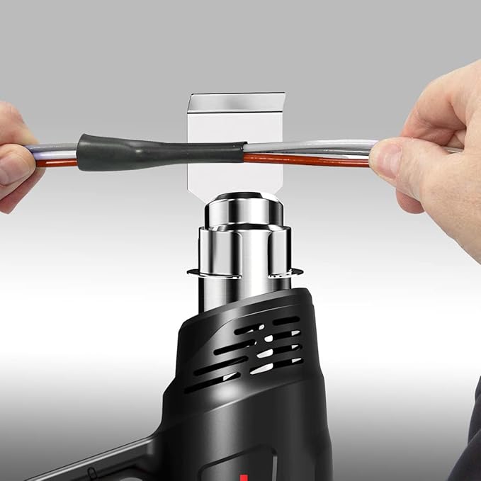 Heat Gun, TGK® 1800W Heavy Duty Hot Air Gun Kit 122℉~1202℉ Dual Temperature Settings with 3 Nozzle Attachments Overload Protection for Crafts, Shrink Wrapping/Tubing, Paint Removing, Epoxy Resin