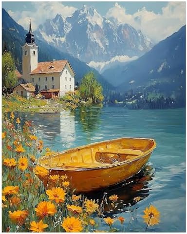 xcemhil Boat Paint by Numbers Kit for Adults Beginner, Boat Paint by Numbers for Adult, Acrylic Paint by Number Kits Suitable for Home Wall Art Decor Gifts - 16x20 Inch by Unknown
