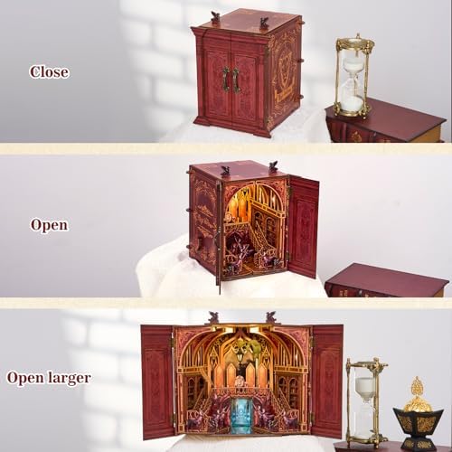 TOYQI Book Nook Kit for Adult, DIY Miniature Dollhouse Kit, Magic Wardrobe - Image 2