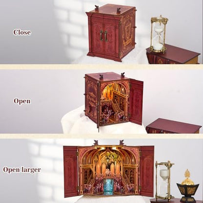 TOYQI Book Nook Kit for Adult, DIY Miniature Dollhouse Kit, Magic Wardrobe - Image 2