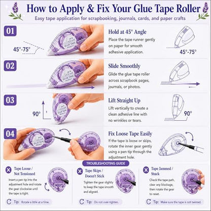 MARCADORUS Glue Tape for Scrapbooking, Double Sided Tape Roller 106Ft Total - Image 4