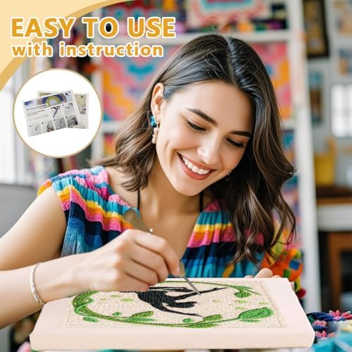 DOODLREAM Zen Yoga Punch Needle Kit for Beginner 9.4" x 9.4" - Image 3