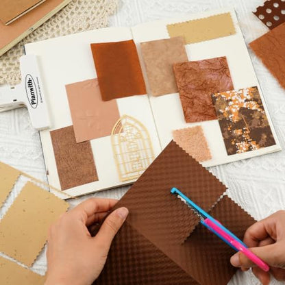 50 Sheets Brown Textured Scrapbook Paper Assorted Set - Image 7