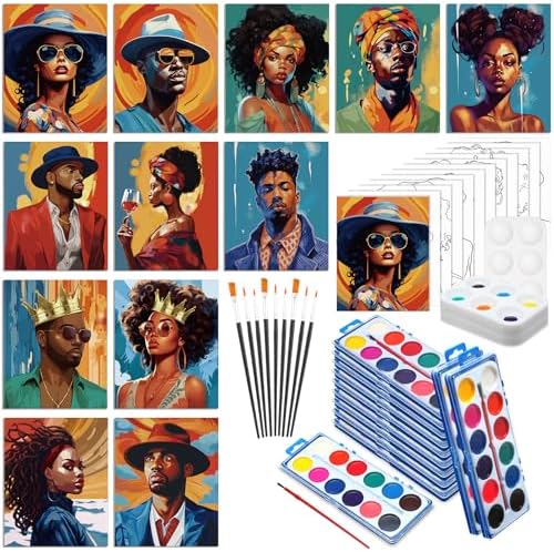 Ctosree 12 Sets Pre Drawn Canvas Kit for Painting,Couple,8 x 10 in by Ctosree