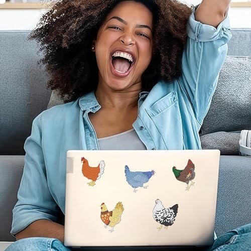16 Pcs Chicken Diamond Painting Magnets Kits Diamond Art Fridge Magnet Refrigerator Sticker Diamond Painting kit for Beginners Adults DIY Art Craft Gifts Home Decors - Image 4