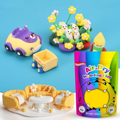 ifergoo 100g Yellow Air Dry Clay, 3.5oz DIY Creative Modeling Clay for Kids - Image 3