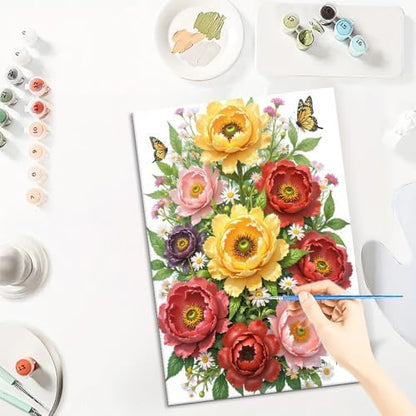 URGDKW Paint by Numbers kit for Adults Botanical Art Style with Vibrant - Image 2
