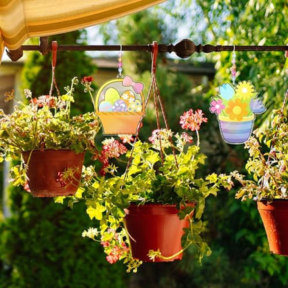 Dunzoom 30 Set Easter Craft Kit Suncatchers Kit Spring Easter Eggs DIY Suncatchers Craft Kit Make Your Own Suncatcher Paint Easter Bunny Sun Catcher Ornaments for Spring Art Craft Painting Activity - Image 5