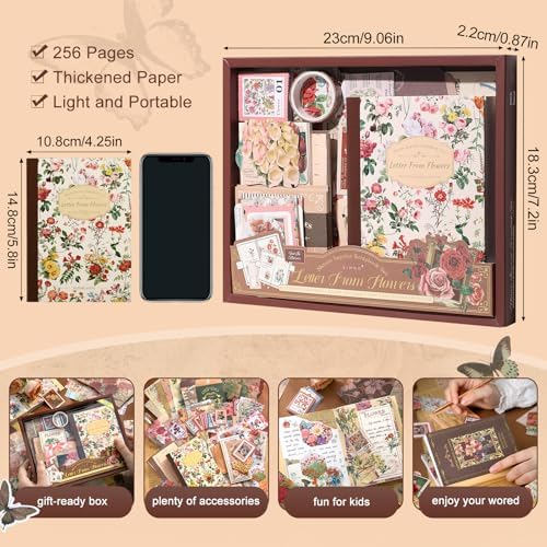 miikoul Vintage Scrapbooking Supplies Kit for Teen Girl Kid Women Diy Gift - Image 3