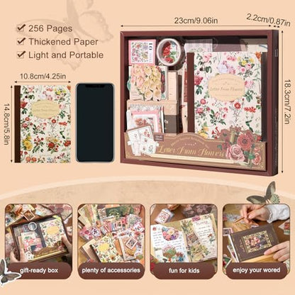 miikoul Vintage Scrapbooking Supplies Kit for Teen Girl Kid Women Diy Gift - Image 3