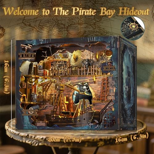 VORATHIS Book Nook Pirate Kit with LED | DIY Miniature House for Adults - Image 2