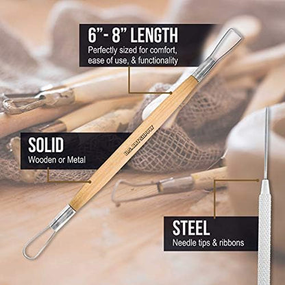 U.S. Art Supply Pottery & Clay Tools Sets (26-Piece) - 12 and 14-Piece Set - Image 5
