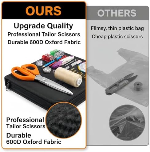Forypretty Sewing Kit for Adults, 304 PCS Needle and Thread Kit with Tailor Scissors and Accessories, 50 XL Thread Spools, Travel Sewing Kit for Beginners, PU Leather, Gift for Mom Grandma - Image 3