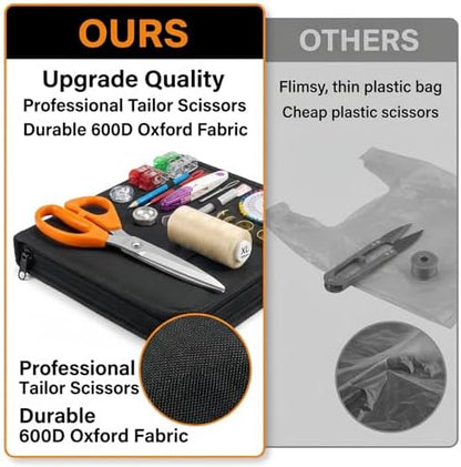 Forypretty Sewing Kit for Adults, 304 PCS Needle and Thread Kit with Tailor Scissors and Accessories, 50 XL Thread Spools, Travel Sewing Kit for Beginners, Oxford Cloth, Gift for Mom Grandma - Image 3