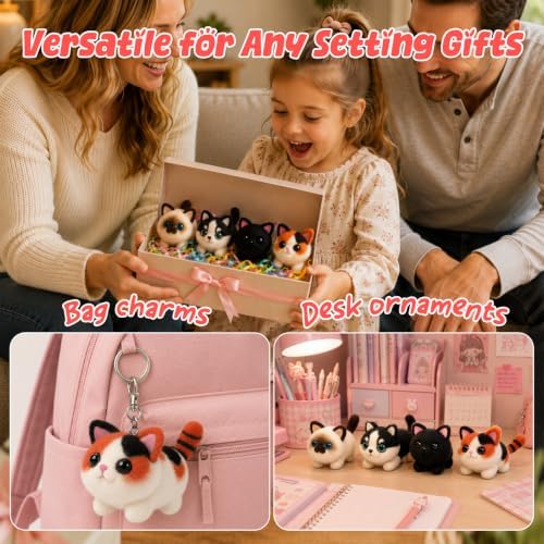 Voduynl Beginner Needle Felting Kit - 4 Cats and Dogs Pairs - Includes Wool, Tools, Step-by-Step Video, Safety Guide & Instruction Cards, Ideal Starter Set for Adults & DIY Beginners - Image 6