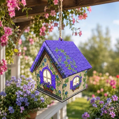 FRANDEK DIY Wooden House Diamond Art Painting Kit for Adults (Lavender) - Image 5
