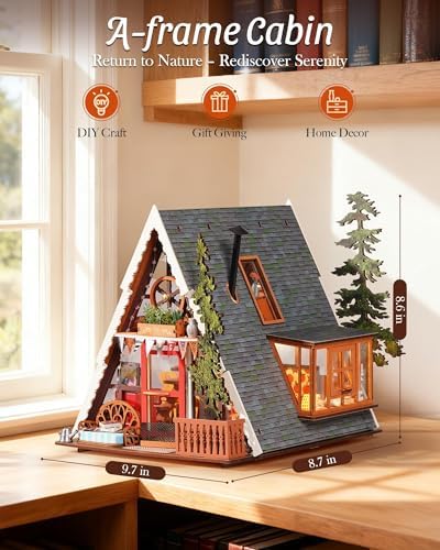 Rolife A-Frame Cabin DIY Miniature Dollhouse Kit Creative Gift for Adults - Image 6
