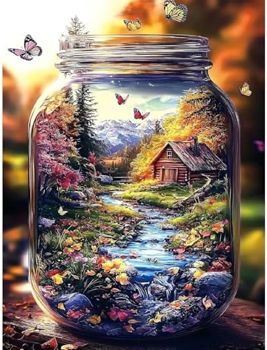 Butterflies Paint by Numbers Kit for Adults Framed Canvas, Frameworkless by FairylandJinWenn