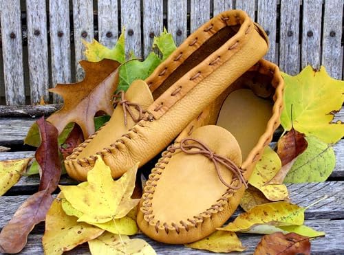Realeather C4604-05 Adult Moccasin Leathercraft Kit, Size 12-13, Golden Tan, 1-Pair - Image 2