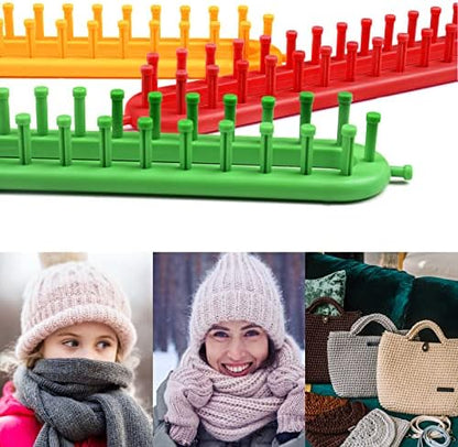 Coopay Plastic Knitting Loom & Yarn Kit, Rectangular Knitting Loom Set - Image 6
