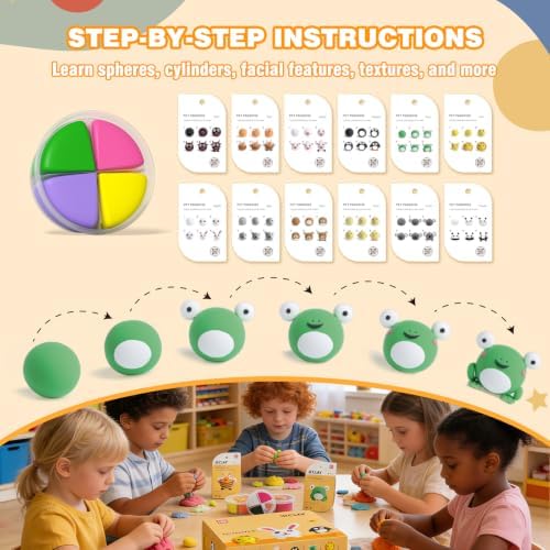LOUFOR Air Dry Clay Kits for Kids, 12 Boxes - Image 3