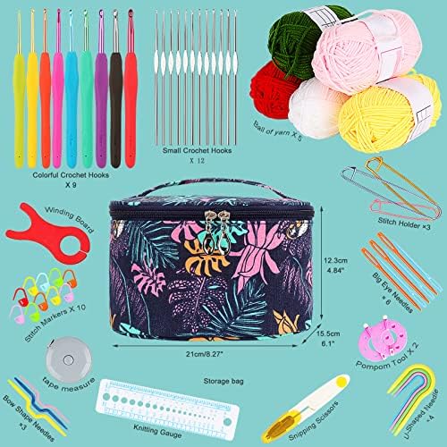 Aeelike Crochet Kit for Beginners Adults, Navy Leaves - Image 2