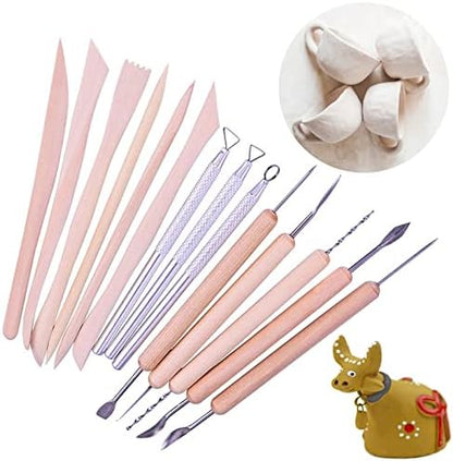 Polymer Clay Tools,25Pcs Pottery Sculpting Tools Set with Plastic Case for Ceramic Modeling Carving Beginners Expert Crafts Club, Dotting,Hobbyists, Artists - Image 2