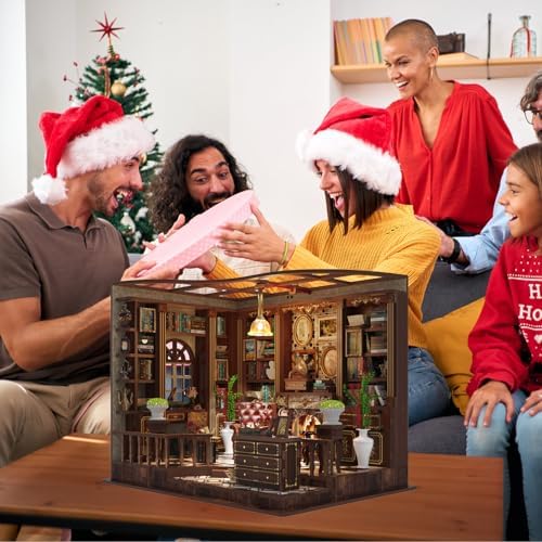Book Nooks for Adults, DIY Miniature Dollhouse Book Nook Kit - Bank Study - Image 6