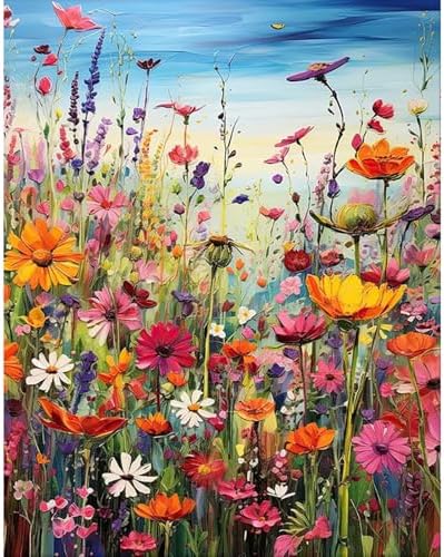 HITIRECOVI Wild Flowers Paint by Numbers Kits for Adults,Flower Paint by Numbers Kits,Adult Paint by Number Kits on Canvas Flowers,Home Wall Decor(16x20in) by Unknown