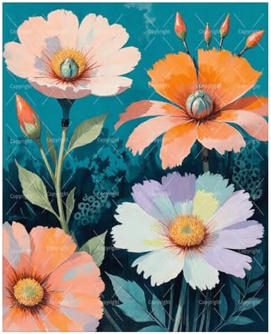 Floral Paint By Numbers Kit For Adults - Diy Pastel Daisy Blooms Painting On Canvas 16X20 In, Acrylic Paint Set, Suitable For Beginners, Bedroom Decor Art For Home Decoration Or Gifts, Unframed by Unknown
