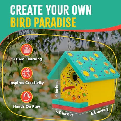Jr Bird House Kit, DIY Cedar Wood Birdhouse for Outdoors with Paint - Image 3