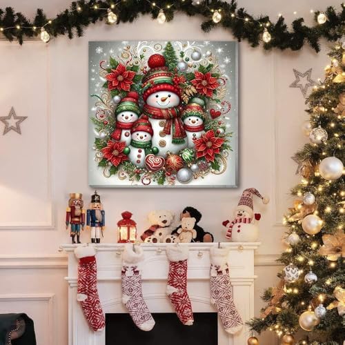 4 Pack Christmas Paint by Numbers Kit for Adults with Framed,Snowman Gnome Candy Cane Paint by Number with Wooden Easel DIY House Truck Christmas Tree Adult Paint by Number Kits for Wall Decor10x10in - Image 4