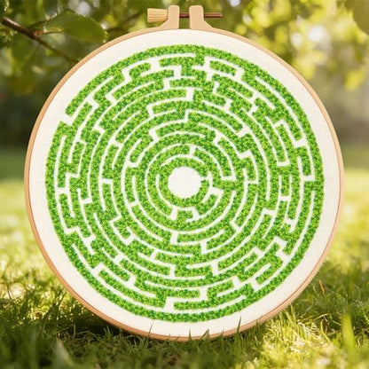 Maze Embroidery Kits for Beginners Adults Funny Hand Embroidery Art Kits, Cross Stitch Kits for Beginners DIY Craft Kits for Adults Women, Entire Set of Embroidery Supplies【Full-length Video Tutorial】 - Image 2
