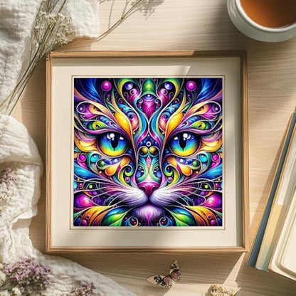 Animal Cat Paint by Numbers Kit for Adults Framed Canvas, Frameworkless ﻿ - Image 6