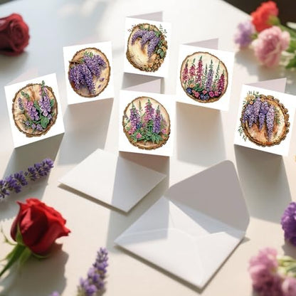 jinglinhh 12pcs Diamond Art Painting Bouquet of Flowers Greeting Cards with Envelopes, DIY Card Making Kits for Adults, Diamond Art Christmas Cards for Birthday Holiday Gifts - Image 7