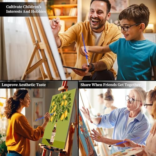 TINY FUN 6 Pack Paint by Numbes kit for Adults Beginners DIY Paint by Numbers Acrylic Paint Canvas Colorful Flowers Painting Kits Art Craft Gift for Home Decor16x20 Inch（Without Frame） - Image 7