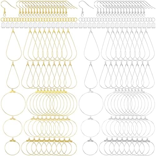 OIIKI 700pcs Hypoallergenic Earring Making Kit, Gold/Silver Plated Hooks by OIIKI