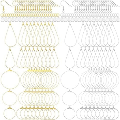 OIIKI 700pcs Hypoallergenic Earring Making Kit, Gold/Silver Plated Hooks by OIIKI