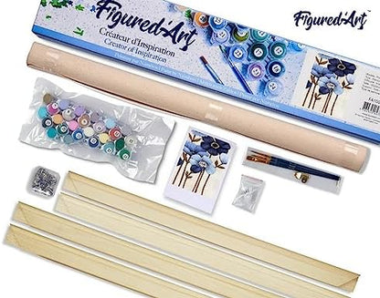 Figured'Art Paint by Numbers Kit for Adults Orchid 16"x20" - Craft Art Painting Rolled Canvas with DIY Wooden Frame - Image 5